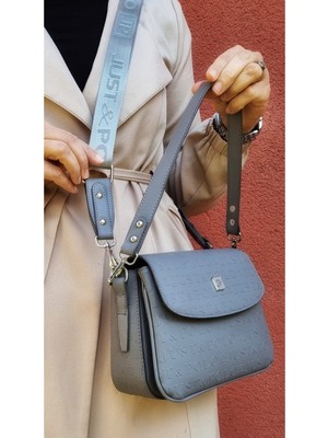 Kadın Gri Iki Askılı 4 Bölmeli Omuz ve Çapraz Çantası