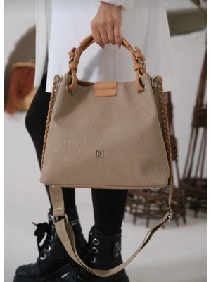 Just Polo Kadın  El Yapımı Büyük Boy 5 Bölmeli Örgülü Salaş Model Omuz Çantası 2180 TCYET04031