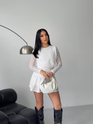 Aida Fashion Dantel Mini Elbise
