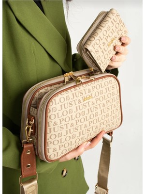 Just Polo Kadın 5 Bölmeli Çanta Cüzdan Takımı TYCET072053