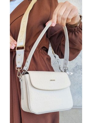 Just Polo Kadın Krem Omuz ve Çapraz Çantası