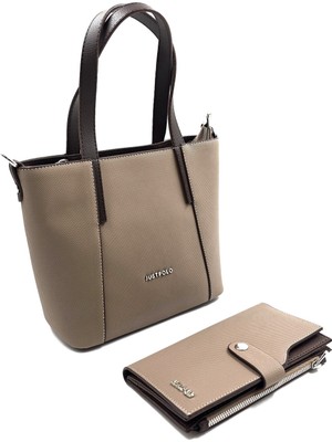 Justpolo Kadın 4 Bölmeli Çanta Cüzdan Seti