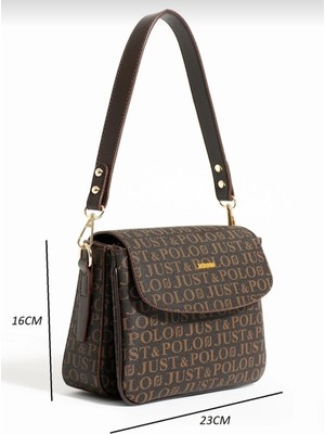 Justpolo Kadın Kahverengi Iki Askılı Ayarlanabilir Uzun Askılı Omuz Çantası TM4078ÇANTA