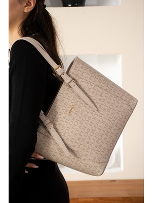 Just Polo Kadın Büyük Boy Bej Omuz Çantası Şık Görünüm ve Ergonomik Tasarım ile Günlük Kullanım İçin