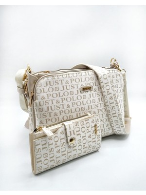 Kadın 5 Bölmeli Ayarlanabilir Uzun Askılı Çanta Cüzdan Takımı