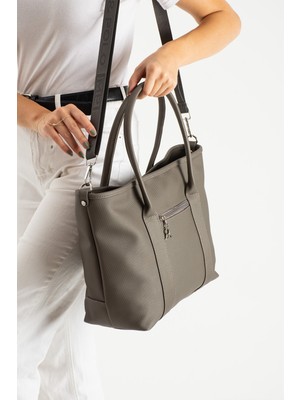 Mega Çanta Kadın Büyük Boy 3 Bölmeli Omuz Çantası