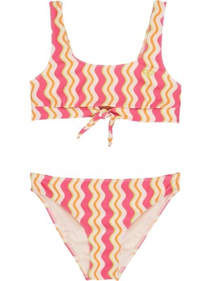 555 Roxy Bold Waves Kız Çocuk Kırmızı Bikini