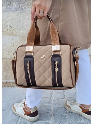 Just Polo Polo Kadın Kapitone Büyük Boy El ve Omuz Silindir Model Çanta TYC073823