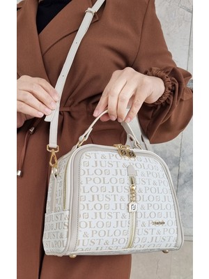 Just Polo Kadın 4 Bölmeli Ayarlanabilir Uzun Askılı El ve Omuz Çantası ve Cüzdan Kombini