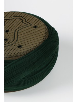 Sarıkhane Namaz Sarığı - Yeşil Kumaş - Yeşil Takke - Çapraz Sarım - Nâli Şerif - 7 Metre (Züabeli)