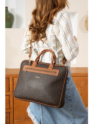 Just Polo Unisex Monogram Kumaş Laptop ve Evrak Çantası 2206