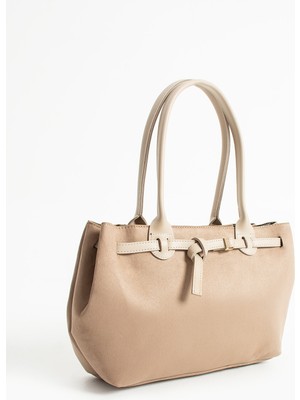 Çantam Gelsin Zetia Model Kadın Süet Vizon,bej El ve Omuz Çantası