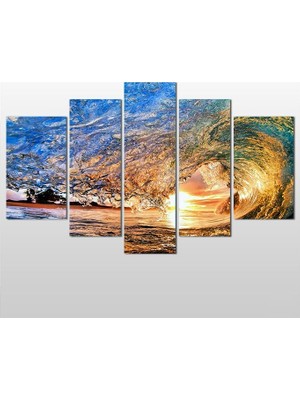 Technopa Su Dalgası Ve Gün Batımı  Kanvas Tablo - 155x90cm