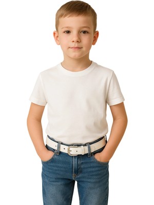 Çantachım Çocuk Kemer Beyaz Pantolon Unisex