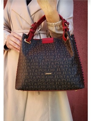 Just Polo Kadın  El Yapımı Büyük Boy 5 Bölmeli Örgülü Salaş Model Omuz Çantası TCYET02180