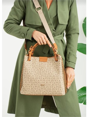 Just Polo Kadın  El Yapımı Büyük Boy 5 Bölmeli Örgülü Salaş Model Omuz Çantası TCYET02180