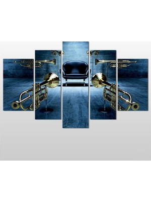 Technopa Saksafonlar  Kanvas Tablo - 245x140cm
