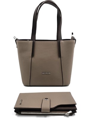 Justpolo Kadın 4 Bölmeli Çanta Cüzdan Seti