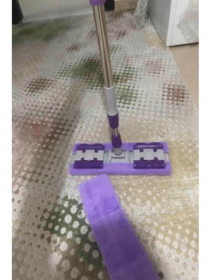 Raftan Topla Teleskobik Cam Yer Tavan Silme - Istediğin Bezi Tak Kullan - 4 Mandallı -Yedek Bezli Mop Seti