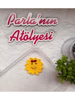 Parla'nın Atölyesi 0-3 Yaş Az Saçlı ve Saçsız Handmade Bebek Tokası Gülen Güneş