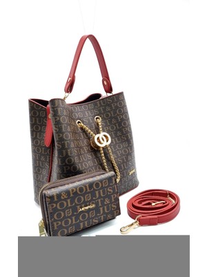 Just Polo Kadın 3 Bölmeli Çanta Cüzdan Takımı TYCET072065