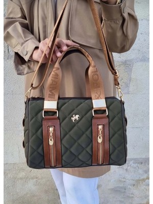 Just Polo Polo Kadın Kapitone Büyük Boy El ve Omuz Silindir Model Çanta TYC073823