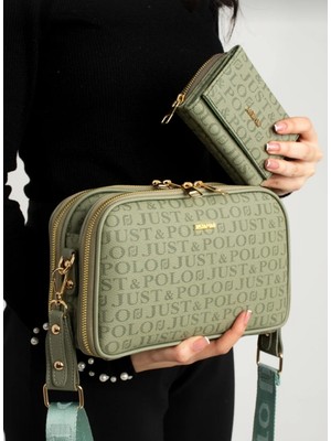 Just Polo Kadın 5 Bölmeli Çanta Cüzdan Takımı TYCET072053