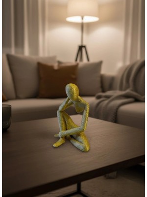 Eco Lounge Minimal Sarı Insan Figürü Biblo Ev ve Ofis Dekoru
