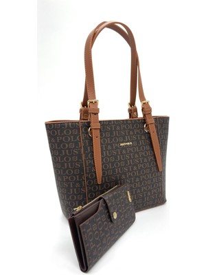 Kadın El ve Omuz Çantası Çanta Cüzdan Kombini Justpolo Ebat :boy: 25 En : 35 cm TYCTMET2205