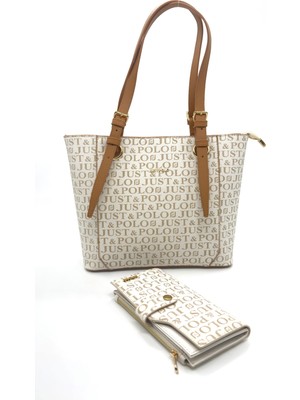 Kadın El ve Omuz Çantası Çanta Cüzdan Kombini Justpolo Ebat :boy: 25 En : 35 cm TYCTMET2205