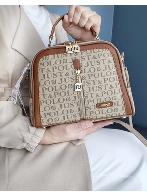 Just Polo Kadın Kahve Taba 4 Bölmeli Omuz Çantası