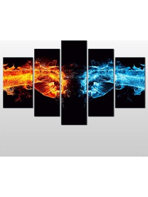 Technopa Ateş Ve Su  Kanvas Tablo - 122x70cm