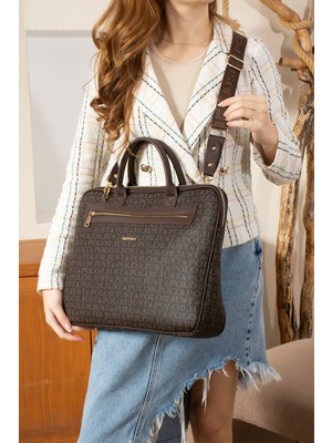 Just Polo Unisex Monogram Kumaş Laptop ve Evrak Çantası 2206