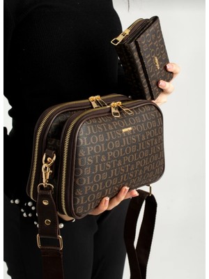 Just Polo Kadın 5 Bölmeli Çanta Cüzdan Takımı TYCET072053