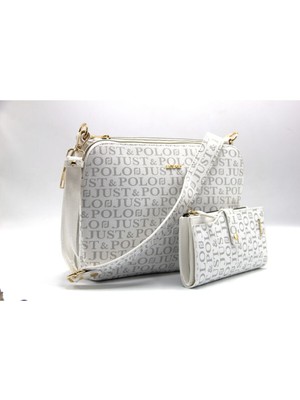 Kadın Beyaz Çanta Cüzdan Kombini