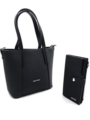 Justpolo Kadın 4 Bölmeli Çanta Cüzdan Seti