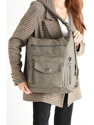 Kadın Çanta Yıkanmış Deri Çok Bölmeli Omuz Çantası TYC00ETCS571