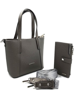 Justpolo Kadın 4 Bölmeli Çanta Cüzdan Seti