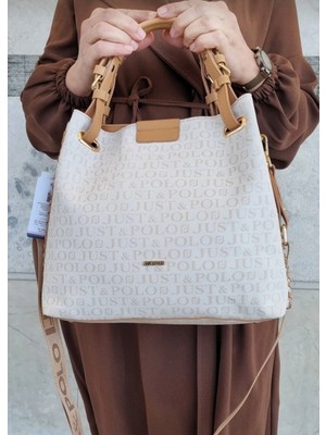 Just Polo Kadın  El Yapımı Büyük Boy 5 Bölmeli Örgülü Salaş Model Omuz Çantası TCYET02180