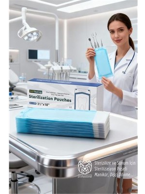 Sbusshop Sterilizasyon Poşeti 200 Adet - Otoklav Kendinden Yapışkanlı Medikal Poşet 9X26 - SB001M-48U1S