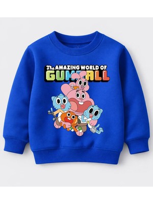 Efendioğlu Design Sweatshirt Gumball The Amazing World Of Baskılı Pamuklu Çocuk Sweatshirt