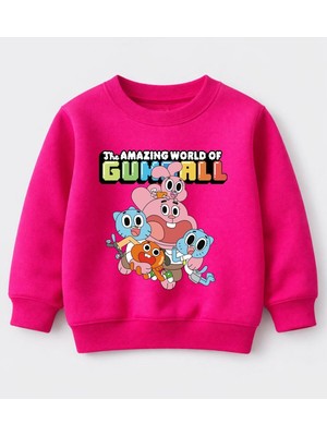 Efendioğlu Design Sweatshirt Gumball The Amazing World Of Baskılı Pamuklu Çocuk Sweatshirt