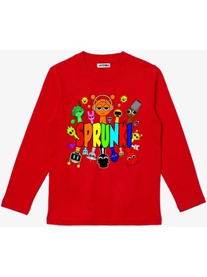 Efendioğlu Design Uzun Kollu Spunki Baskılı Pamuklu Çocuk T-Shirt