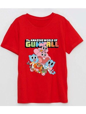 Efendioğlu Design Kısa Kollu Gumball The Amazing World Of Baskılı Pamuklu Çocuk T-Shirt