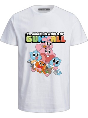 Efendioğlu Design Kısa Kollu Gumball The Amazing World Of Baskılı Pamuklu Çocuk T-Shirt