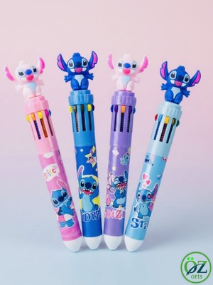 ÖZ OFİS Stitch Figürlü 10 Renkli Çoklu Tükenmez Kalem - Tekli (118)