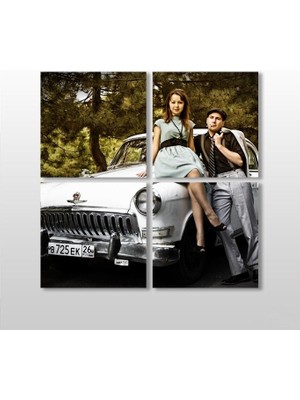 Technopa Klasik Araba Kanvas Tablo - 150x150cm