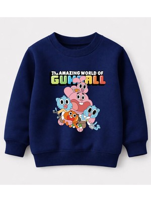 Efendioğlu Design Sweatshirt Gumball The Amazing World Of Baskılı Pamuklu Çocuk Sweatshirt