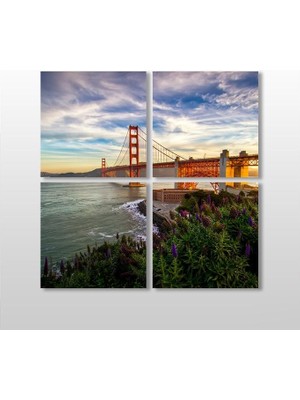 Technopa Gold Köprü Kanvas Tablo - 70x70cm