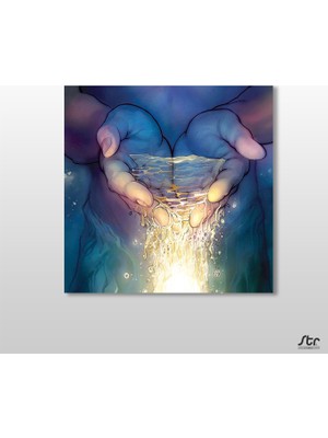 Technopa Su Portre Kanvas Tablo - 50x50cm